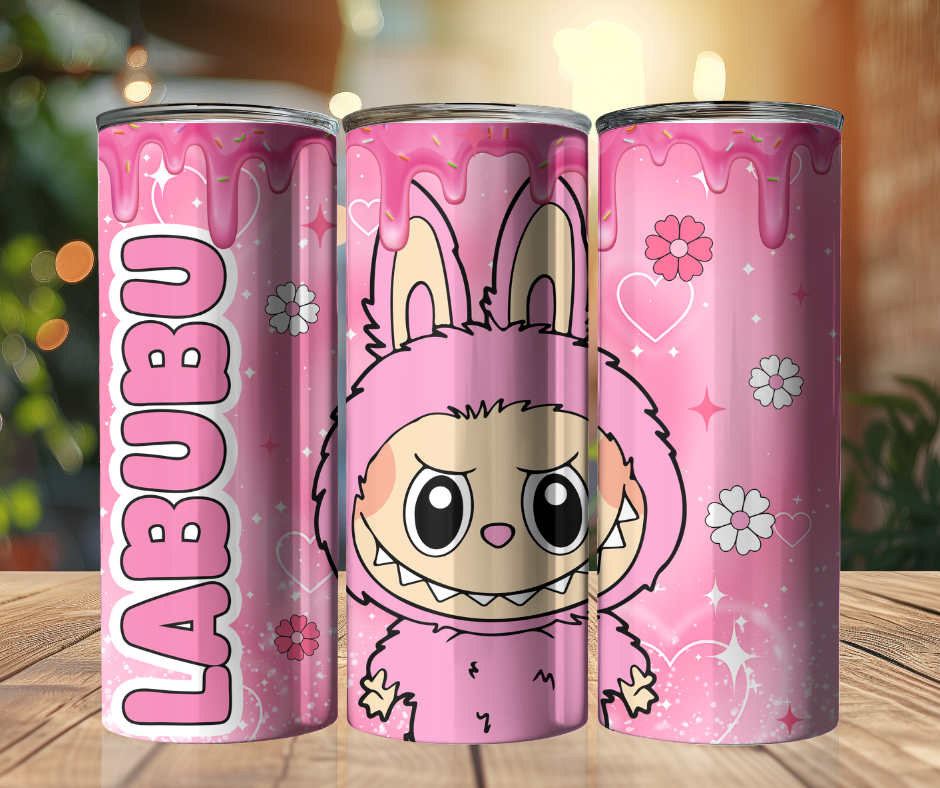 20 oz Tumbler - Labubu - Pink – Hillcrest Creations