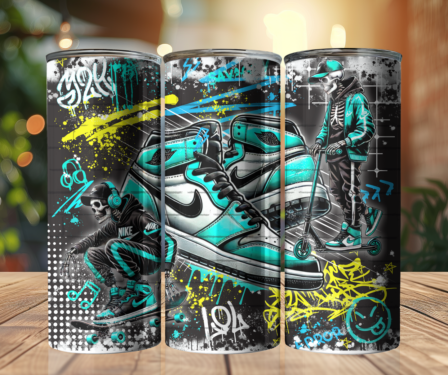 20 oz Tumbler - Aqua Graffiti Nike