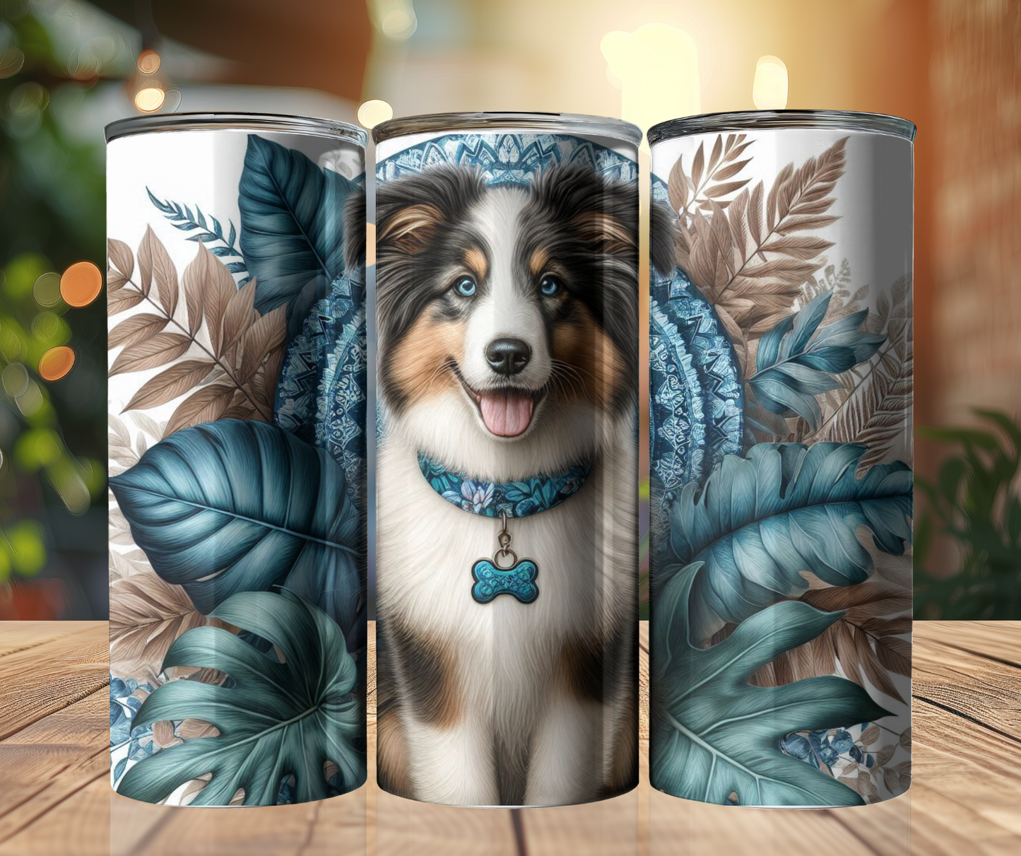 20 oz Tumbler - Blue Border Collie