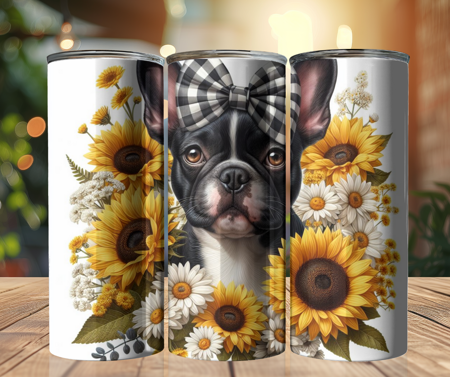 20 oz Tumbler - Floral Frenchie