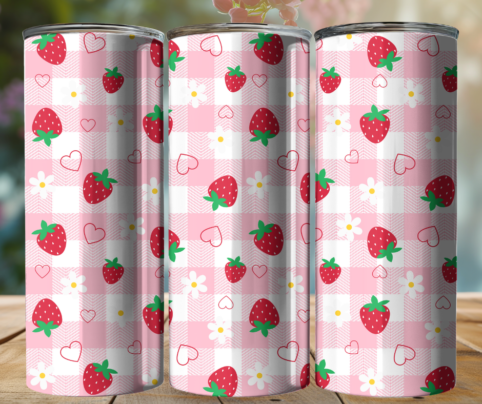 20oz Tumbler - Strawberry Hearts