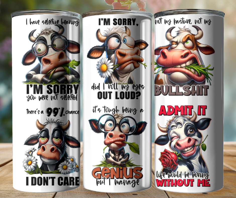 20oz Tumbler - Quirky Highland Cow