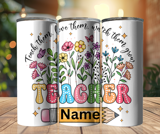 20 oz Tumbler - Teachers - Flowers