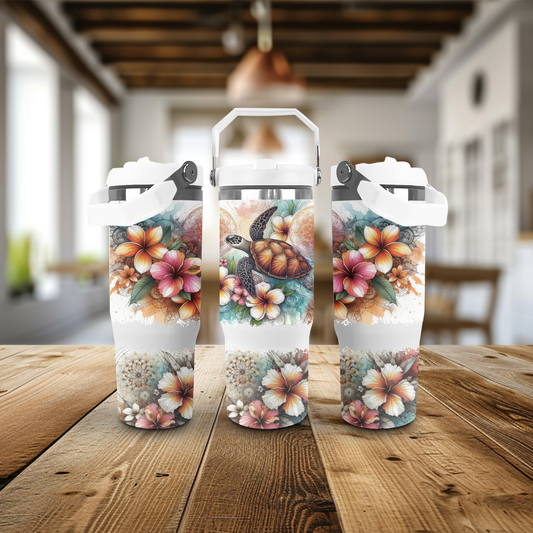 30oz Stainless Steel Tumbler - Tropical Turtle