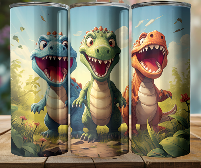 20oz Tumbler - 3 Happy Dinos