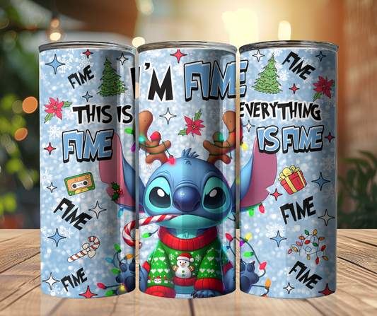 20 oz Tumbler - Stitch - Christmas