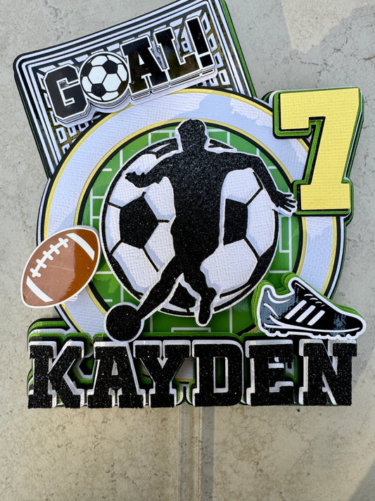 Custom Soccer/Football Sports Cake Topper