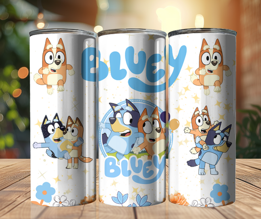 20oz Tumbler - Bluey White