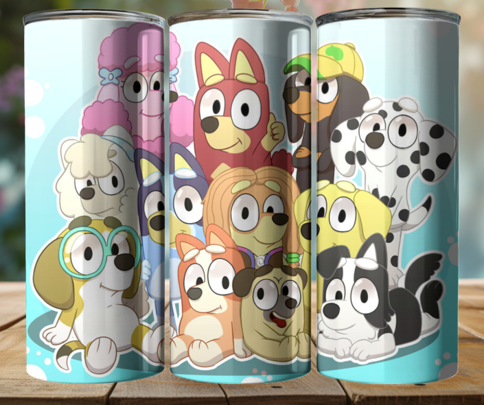 20oz Tumbler - Blue Dog and Friends