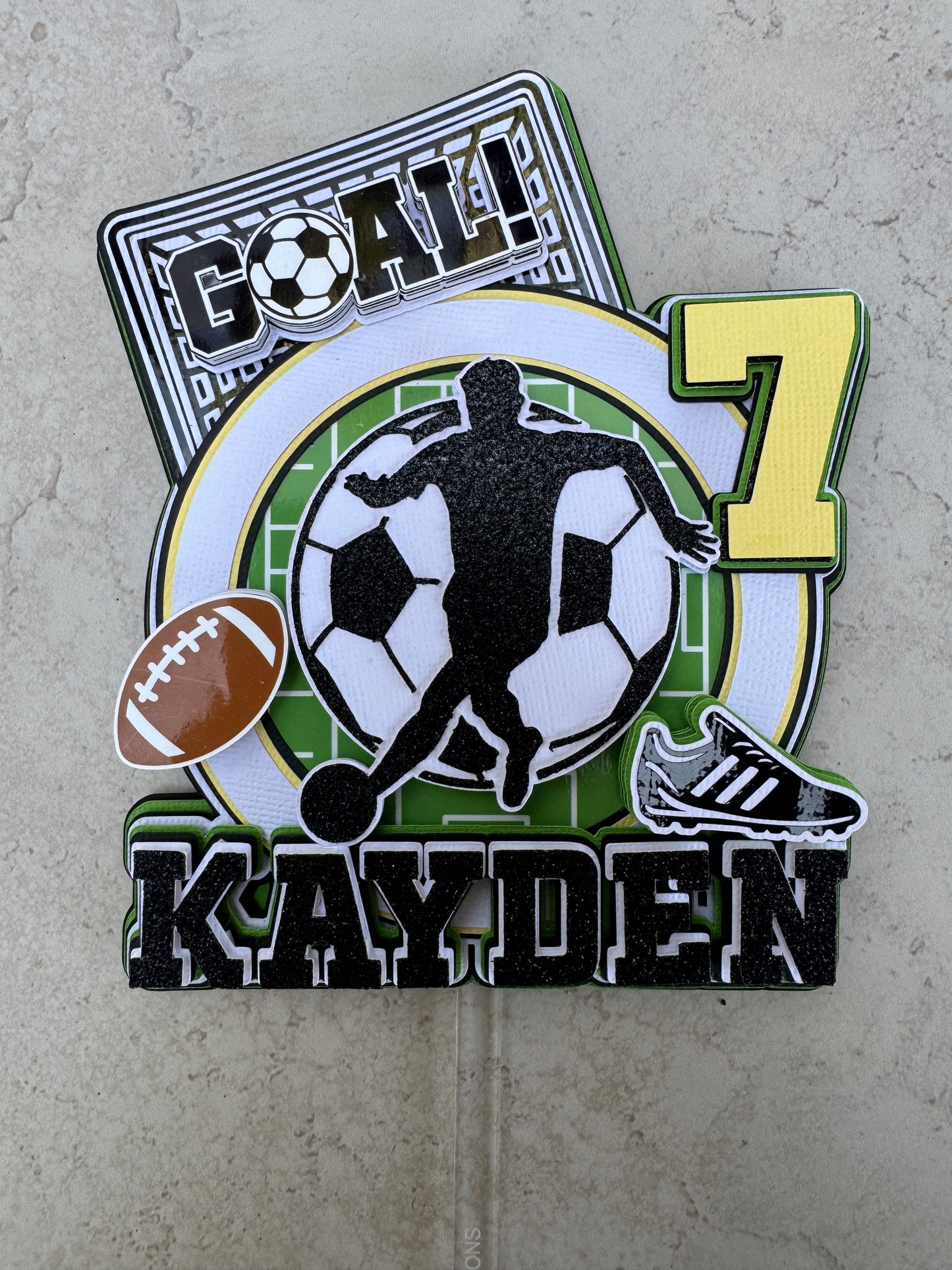 Custom Soccer/Football Sports Cake Topper