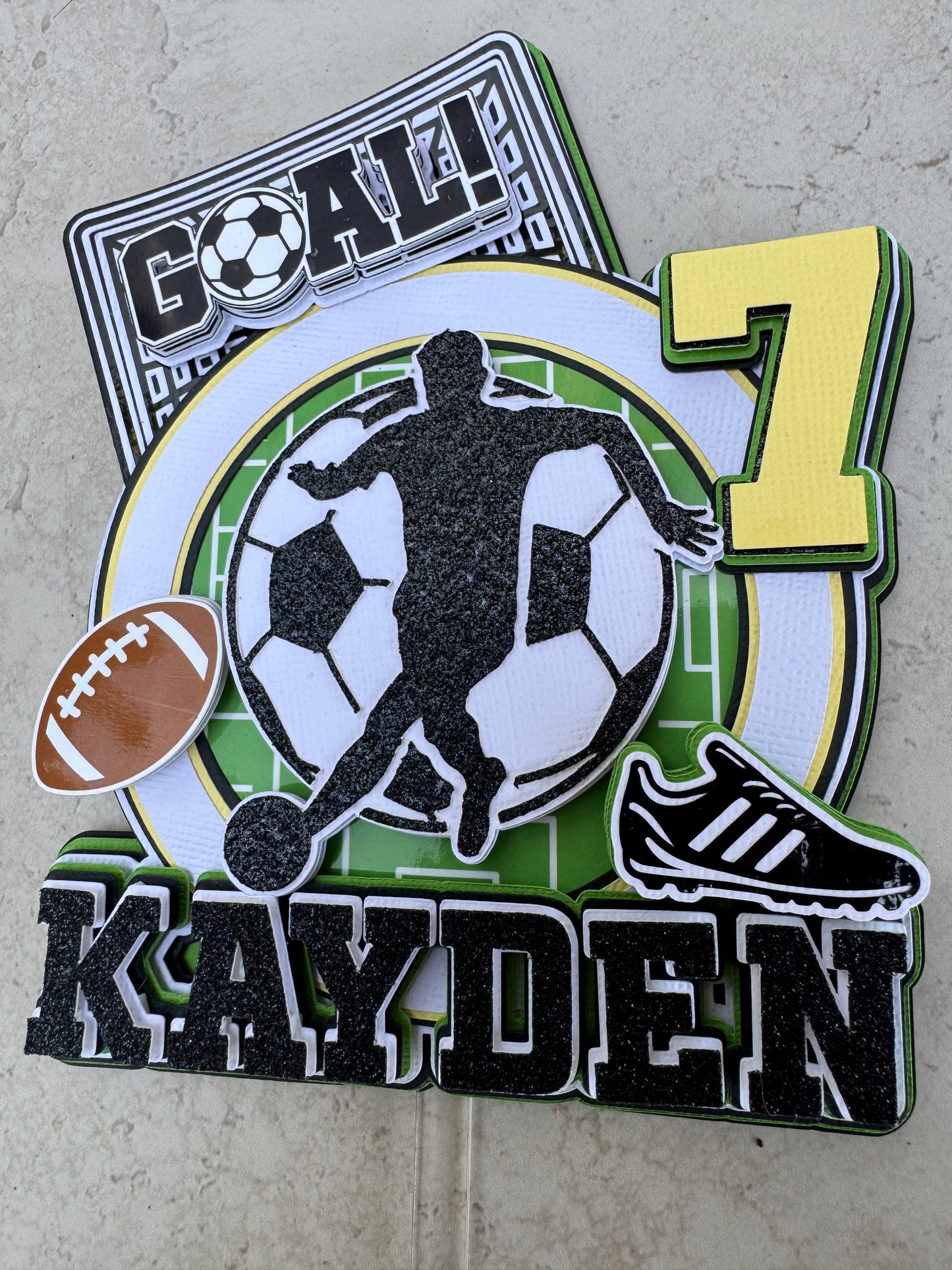 Custom Soccer/Football Sports Cake Topper