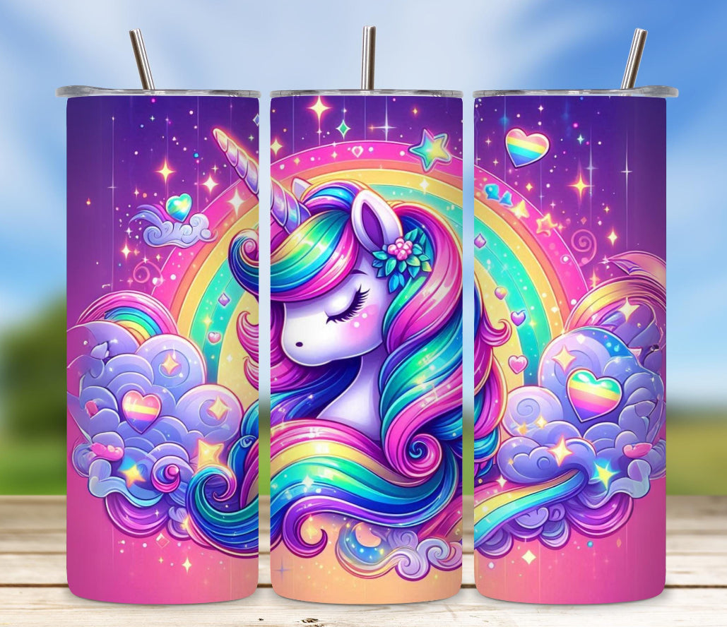 20oz Tumbler - Rainbow Unicorn