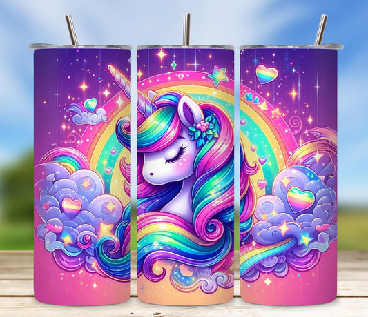 20oz Tumbler - Rainbow Unicorn