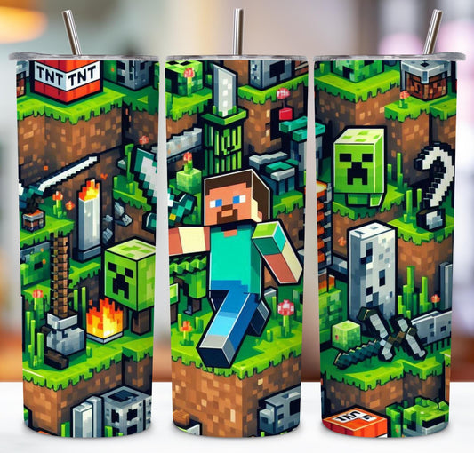 20oz Tumbler - Mine Craft Gaming Characters