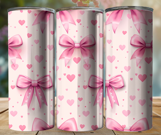 20oz Tumbler - Hearts and Bows